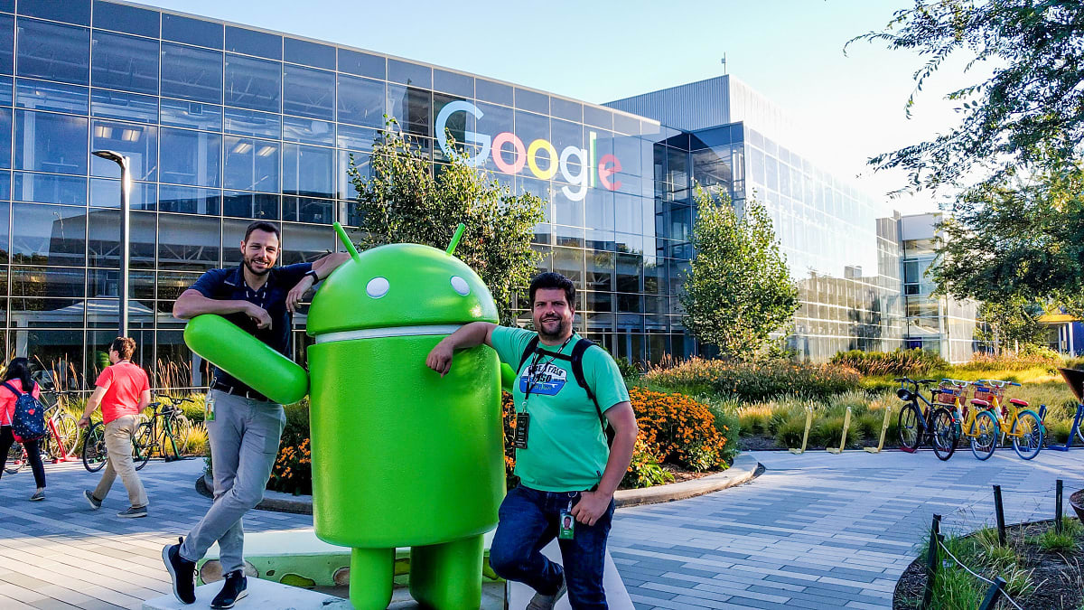 Jahn Heymann und Oliver Walter in der Firmenzentrale von Google in Mountain View. Foto: Universität Paderborn Jahn Heymann und Oliver Walter in der Firmenzentrale von Google in Mountain View. Foto: Universität Paderborn